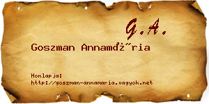 Goszman Annamária névjegykártya